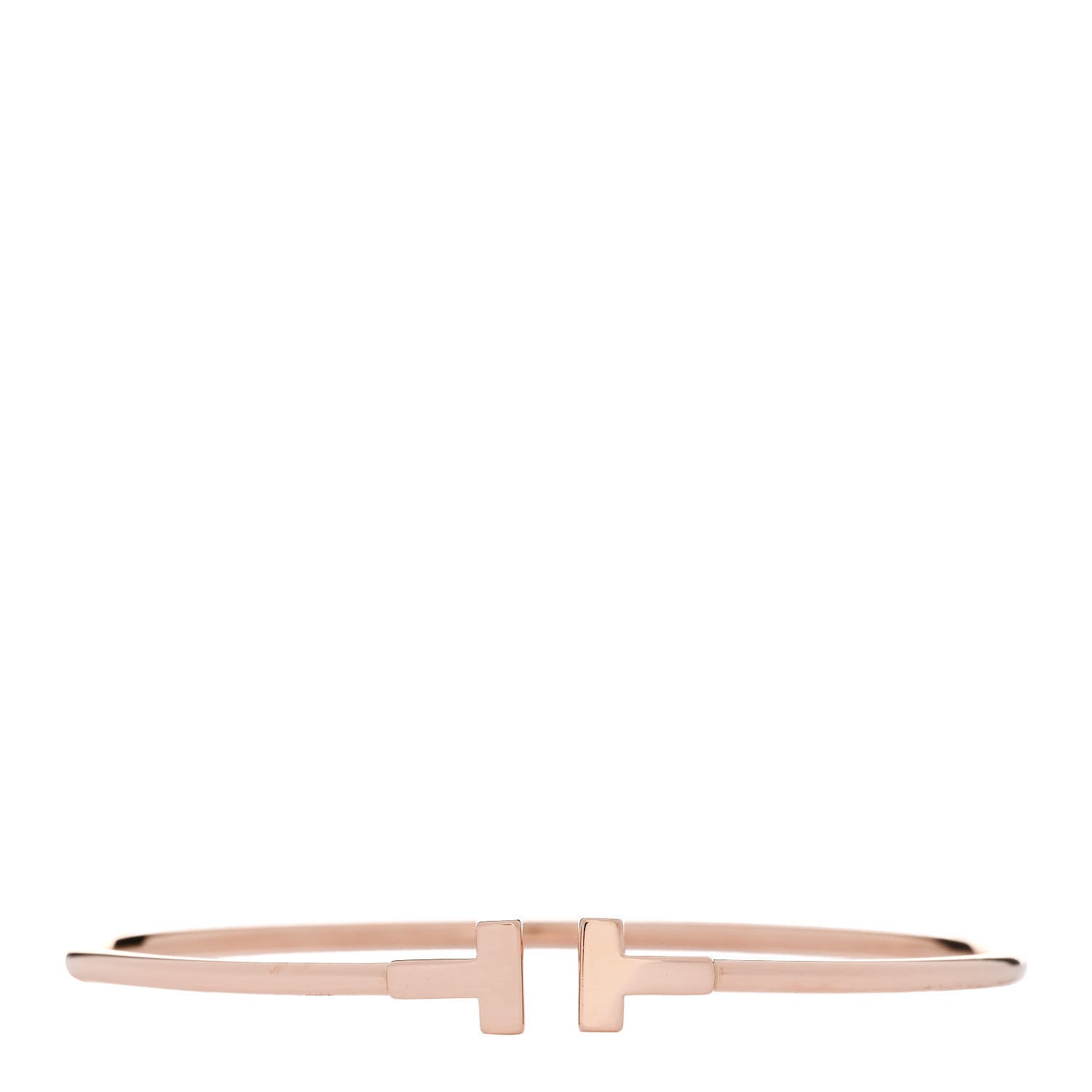Tiffany 18K Rose Gold Narrow T Wire Bracelet 1 of 3