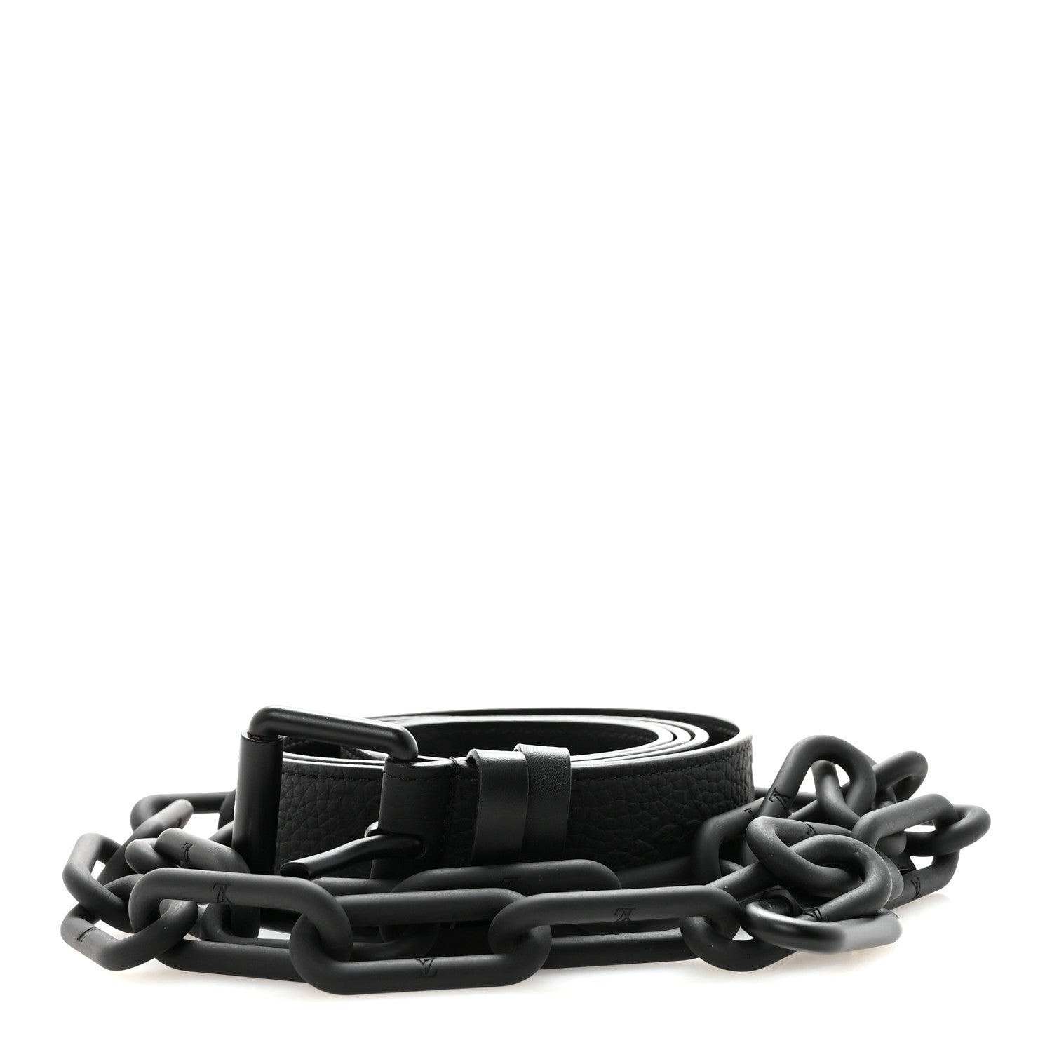 Louis Vuitton Taurillon Monogram Signature 35 MM Chain Belt 100 40  Black 1 of 5