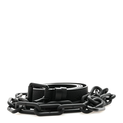 Louis Vuitton Taurillon Monogram Signature 35 MM Chain Belt 100 40  Black 1 of 5