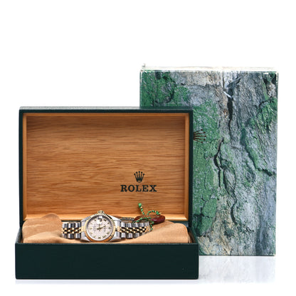 Rolex Stainless Steel 18K Yellow Gold 26mm Oyster Perpetual Datejust Watch White Roman 69173 5 of 5