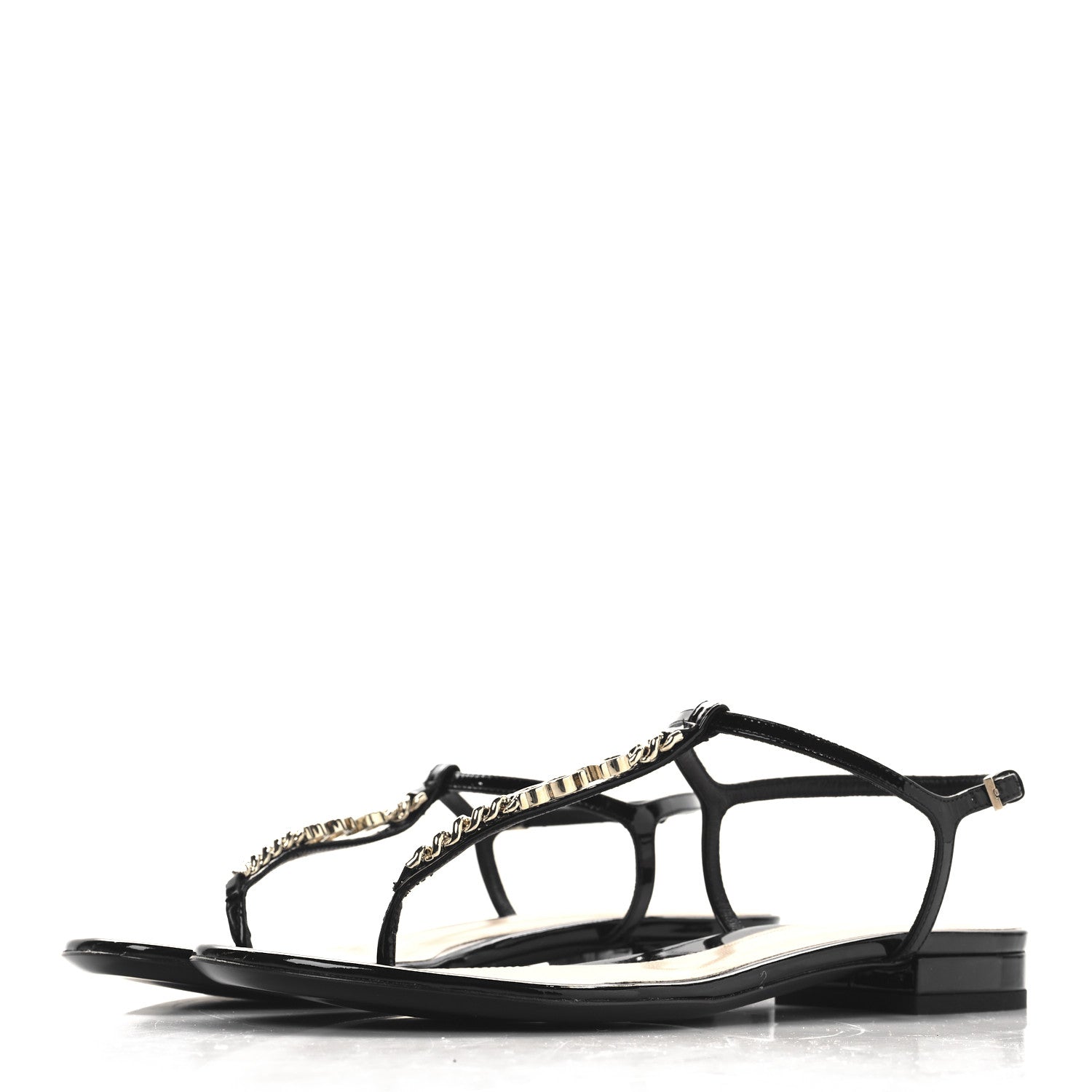 Gucci Vernice Crystal Signoria Thong Sandals 38 Black 4 of 9