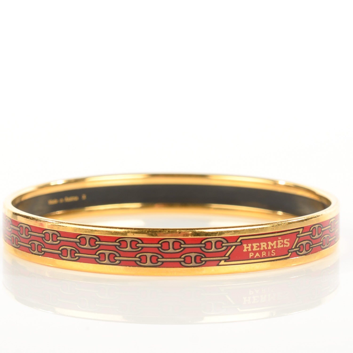 Hermes Enamel Printed Narrow Chaine d'Ancre Bracelet 65 5 of 6