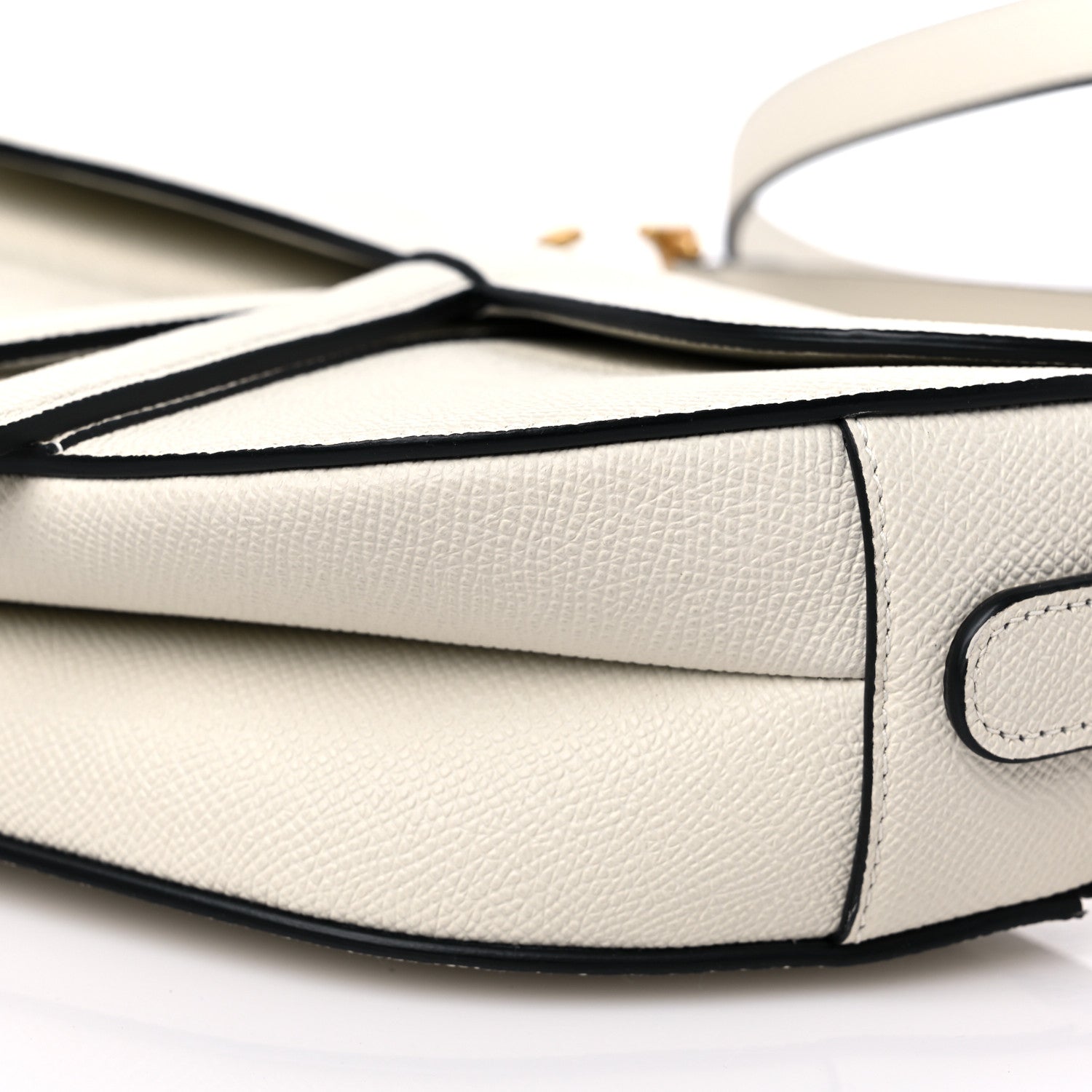 Christian Dior Grained Calfskin Saddle Bag With Strap Latte 9 of 11
