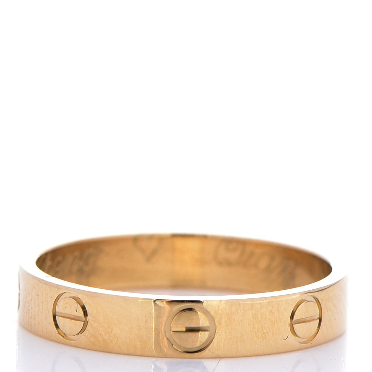 18K Yellow Gold 3.5mm LOVE Wedding Band Ring 55 7.25