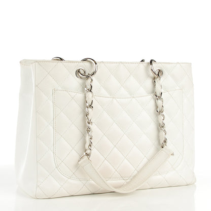 Chanel Caviar Quilted Grand Shopping Tote GST White 3 of 8