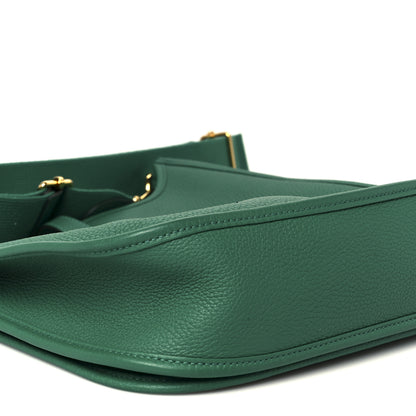 Hermes Taurillon Clemence EVELYNE III PM Malachite 10 of 11