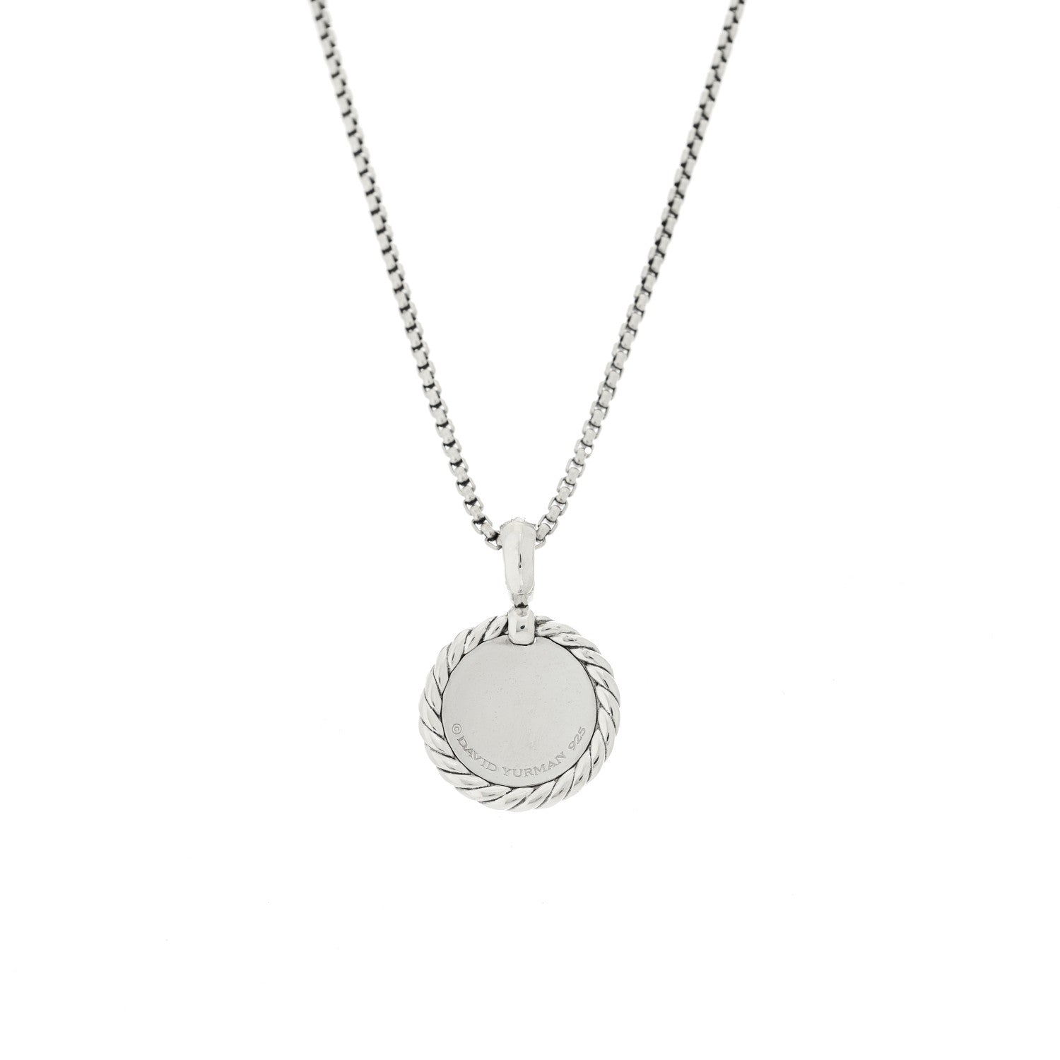 David Yurman Sterling Silver Diamond Initial K Charm Necklace 6 of 6
