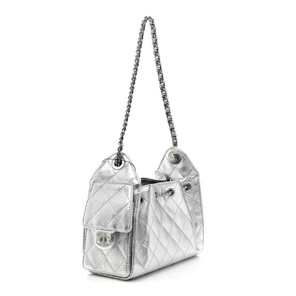 Chanel Metallic Caviar Quilted Mini Chanel 25 Handbag Silver 3 of 11