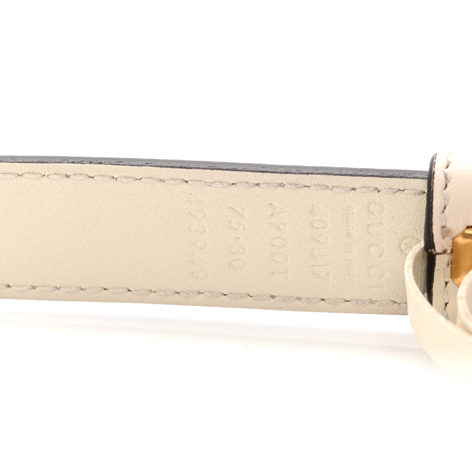 Gucci Plutone Calfskin Double G 20mm Belt 75 30 Mystic White 3 of 5