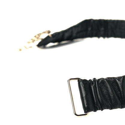 Chanel Calfskin Strass Ruched Rope CC Belt 75 30 Black 3 of 4