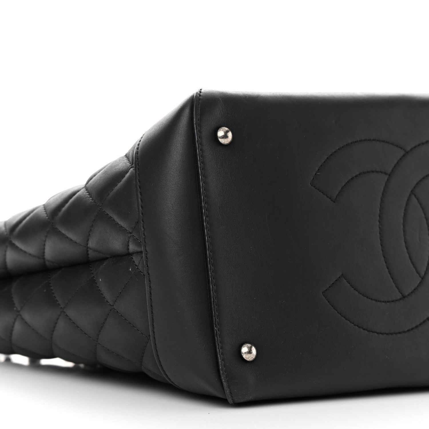 Chanel Calfskin Quilted Small Easy Shopping Tote Black 8 of 13