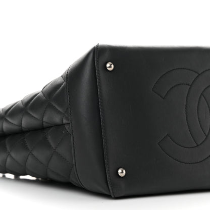 Chanel Calfskin Quilted Small Easy Shopping Tote Black 8 of 13