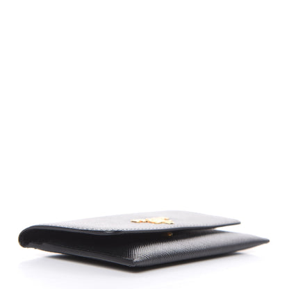 Prada Saffiano Metal Flap Card Holder Black 4 of 6