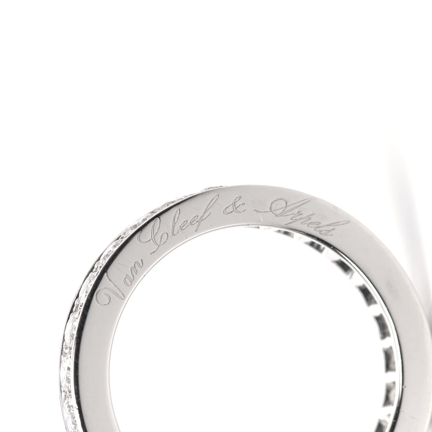 Van Cleef & Arpels Platinum Diamond 3.2mm Romance Wedding Band Ring 49 5 4 of 6