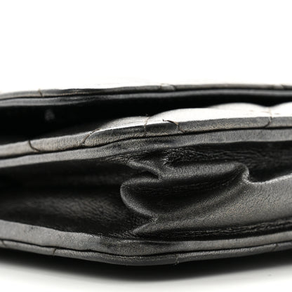 Chanel Metallic Calfskin Quilted Reissue Wallet On Chain WOC Grey 10 of 12