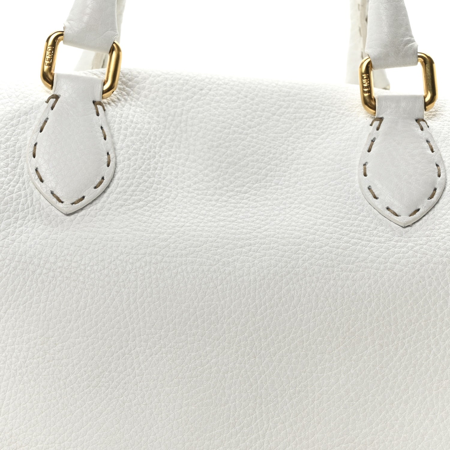 Fendi Calfskin Romano Selleria Firenze Frame Bag White 7 of 9