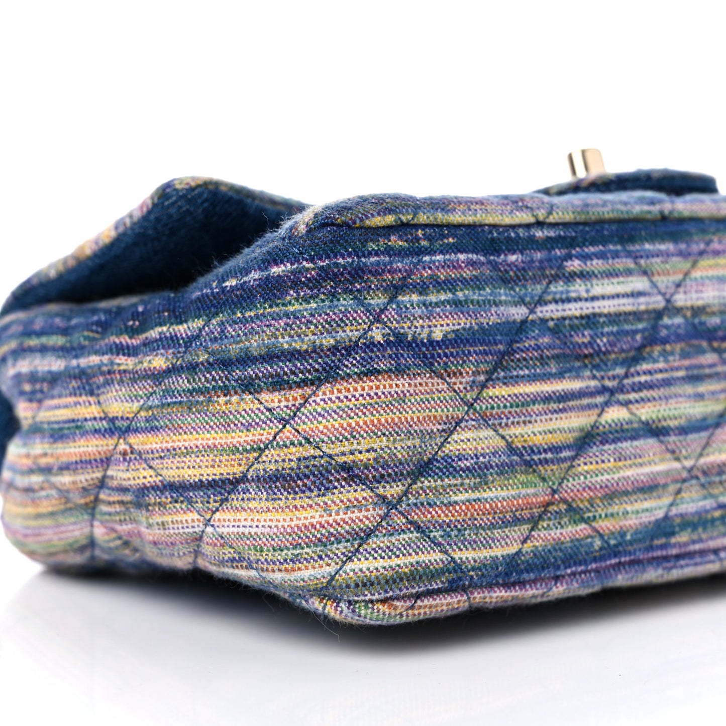 Striated Quilted Classics in Fabrics Mini Rectangular Flap Blue