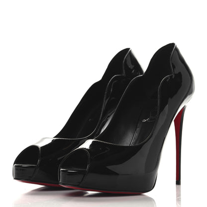 Christian Louboutin Patent Hot Chick Alta 120 Pumps 38.5 Black 4 of 8