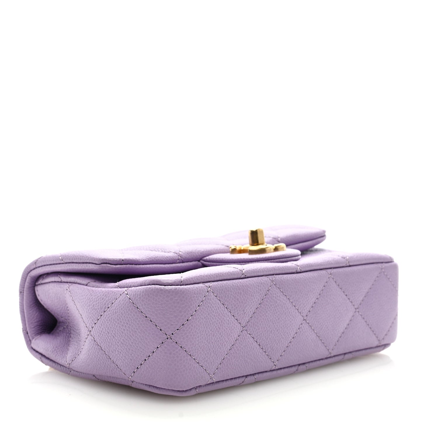 Caviar Quilted Mini Rectangular Sweetheart Flap Lilac