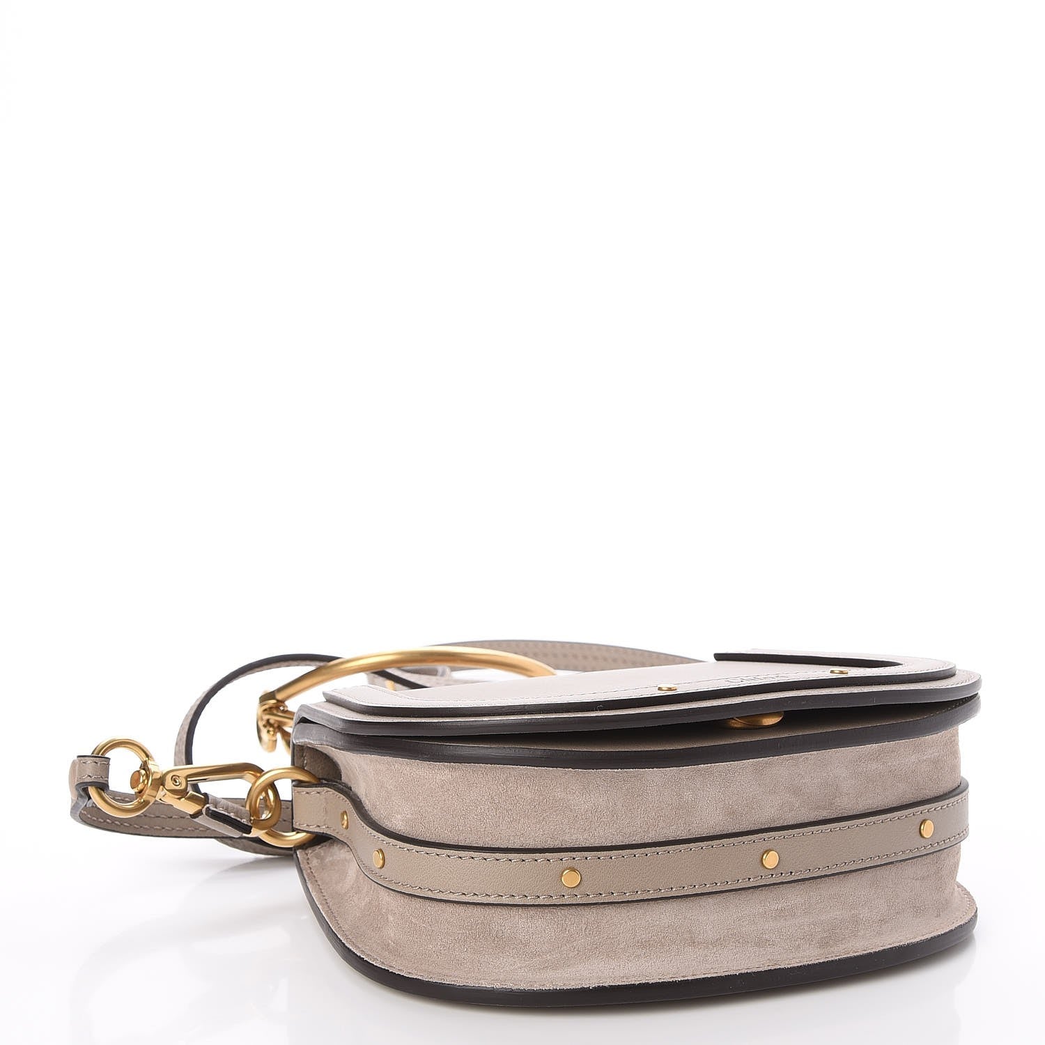 Chloe Calfskin Suede Small Nile Bracelet Bag Motty Grey 4 of 6