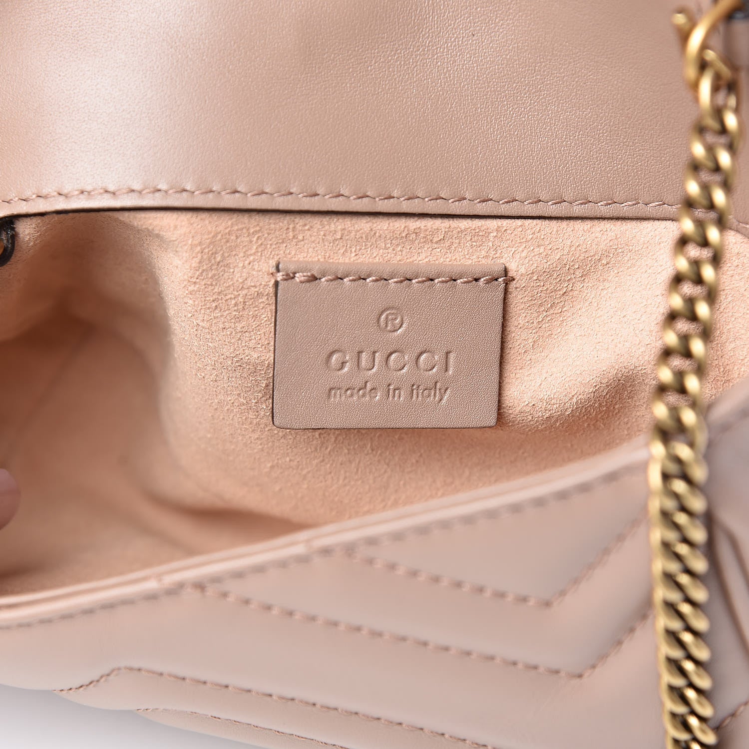 Gucci Calfskin Matelasse Super Mini GG Marmont Shoulder Bag Porcelain Rose 6 of 9