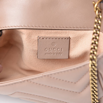 Gucci Calfskin Matelasse Super Mini GG Marmont Shoulder Bag Porcelain Rose 6 of 9