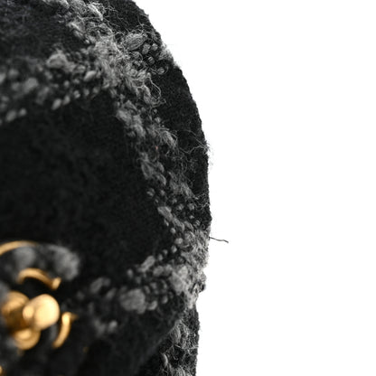 Chanel Wool Tweed Elegant Backpack Black Grey 11 of 12