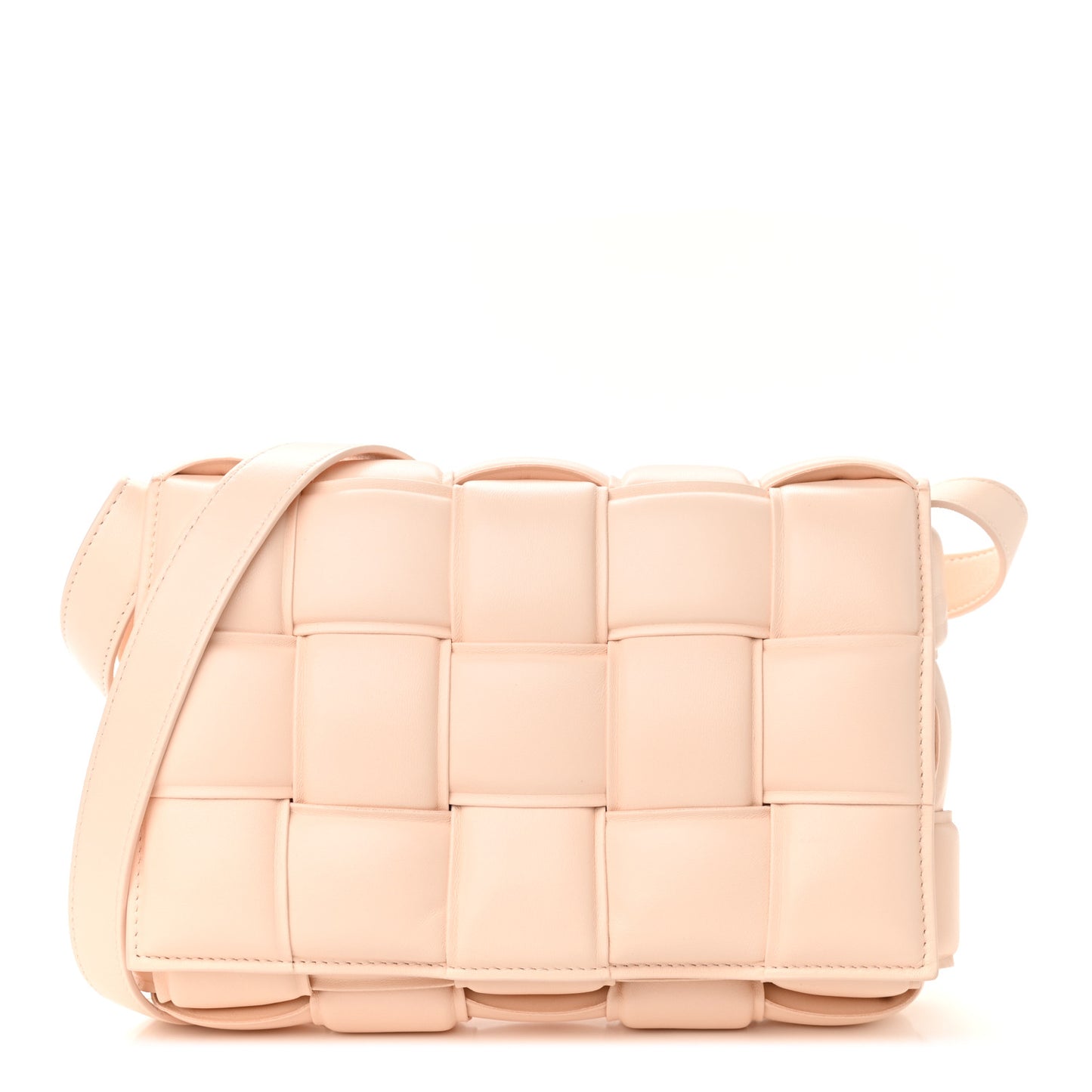 Nappa Maxi Intreccio Padded Cassette Crossbody Bag Melon Washed