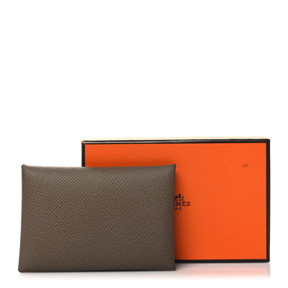 Hermes Epsom Calvi Card Case Etoupe 10 of 10