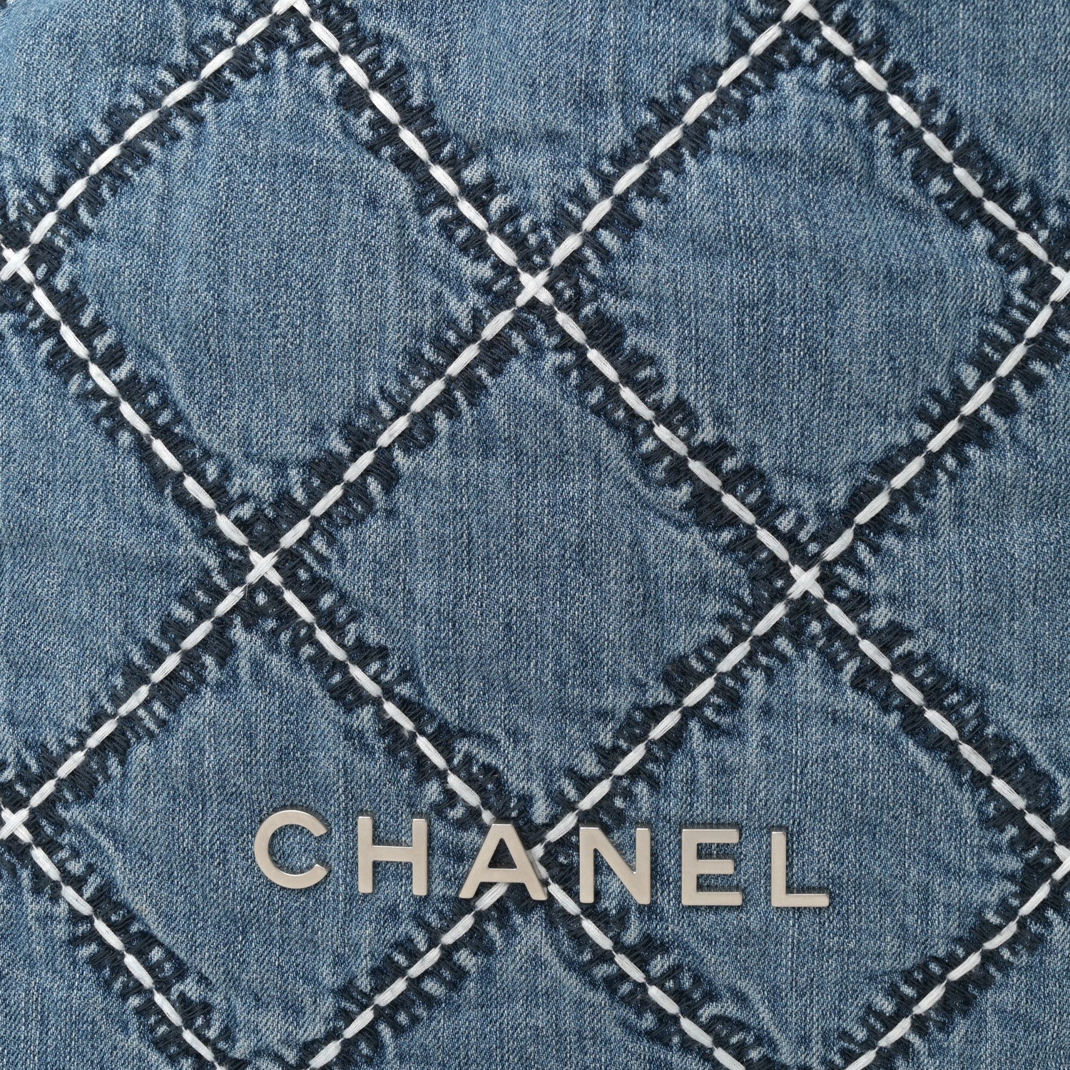 Chanel Denim Quilted Stitched Small Chanel 22 Blue 9 of 11