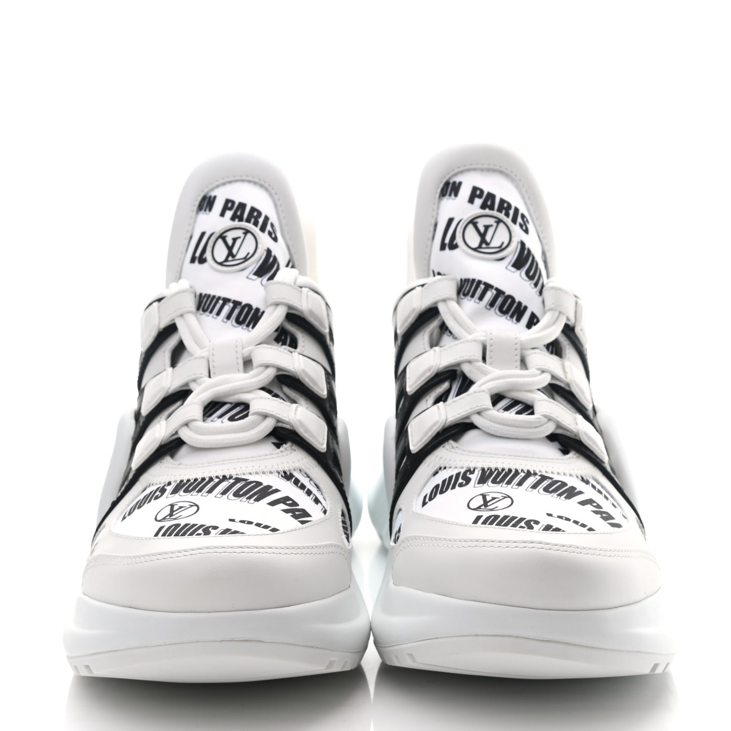 X FORNASETTI Calfskin Technical Nylon LV Archlight Sneaker 38.5 Black