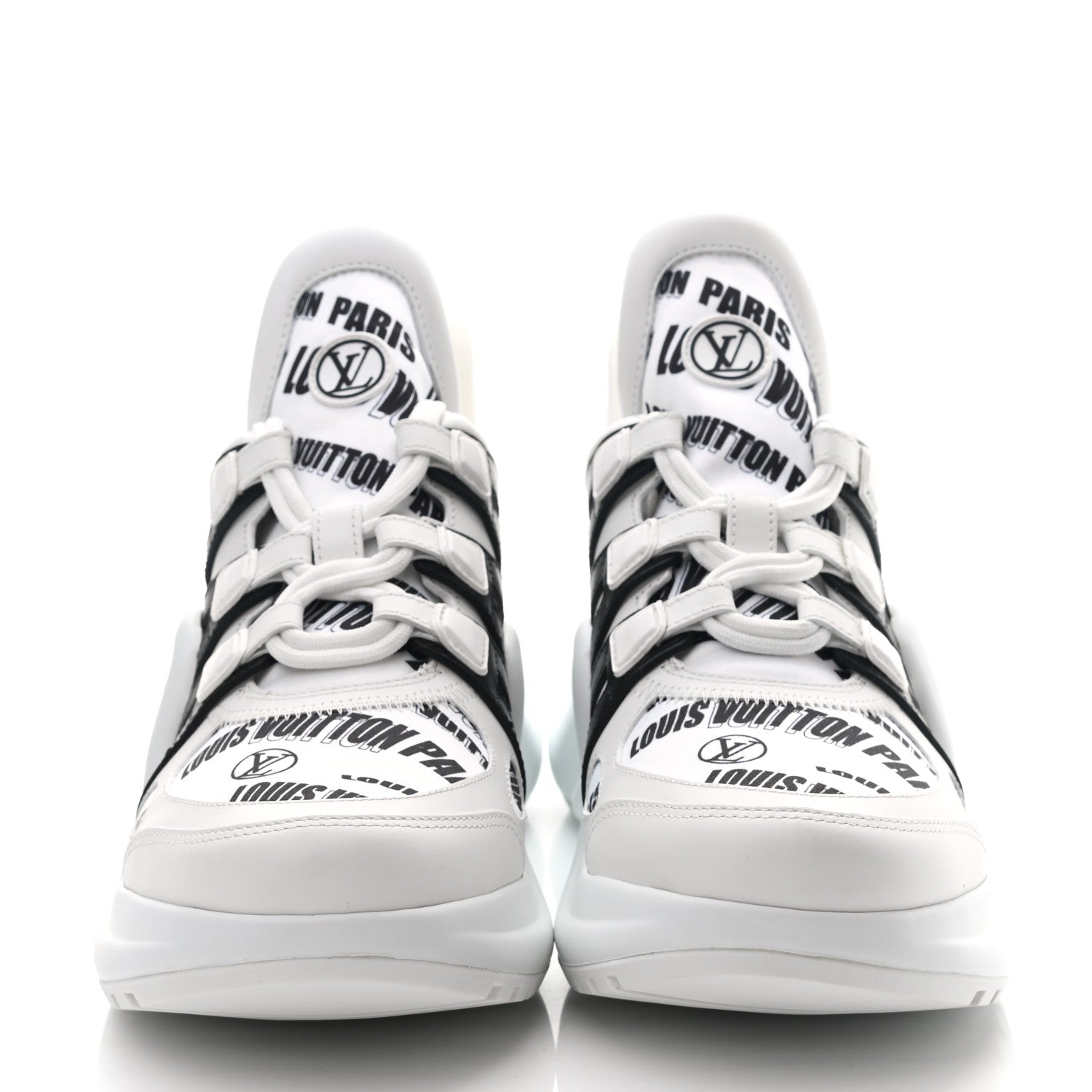 Louis Vuitton X FORNASETTI Calfskin Technical Nylon LV Archlight Sneaker 38.5 Black 2 of 8