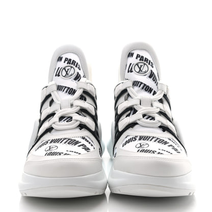 Louis Vuitton X FORNASETTI Calfskin Technical Nylon LV Archlight Sneaker 38.5 Black 2 of 8