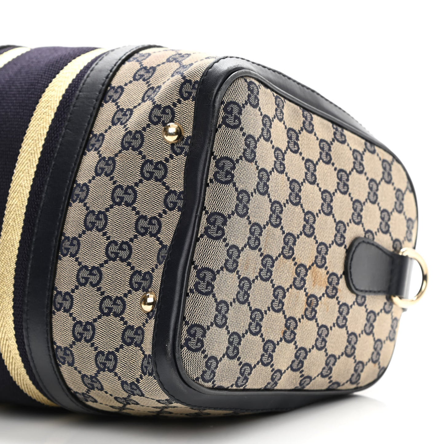 Monogram Vintage Web Medium Boston Gold Navy