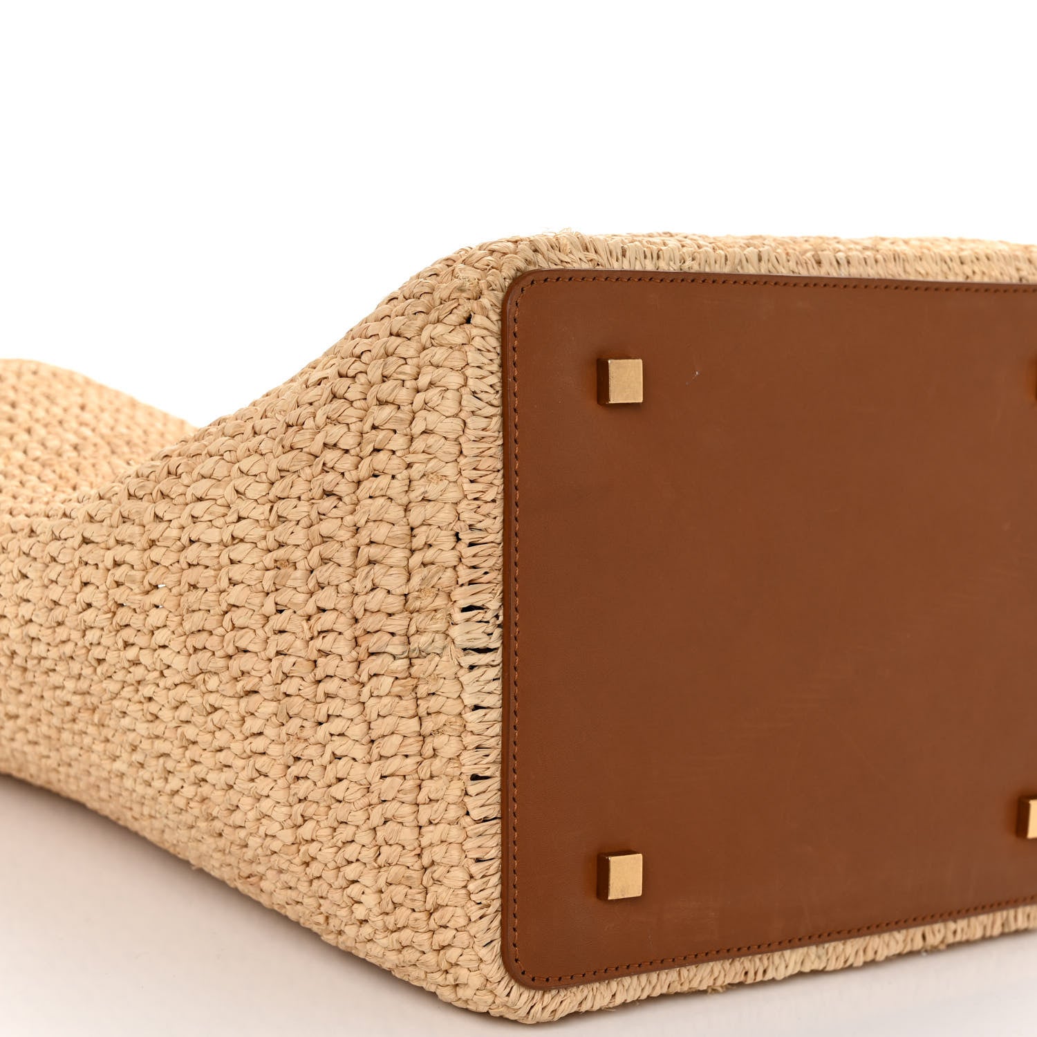 Saint Laurent Raffia Vegetable Le 37 Bucket Bag Naturel Brick 8 of 9