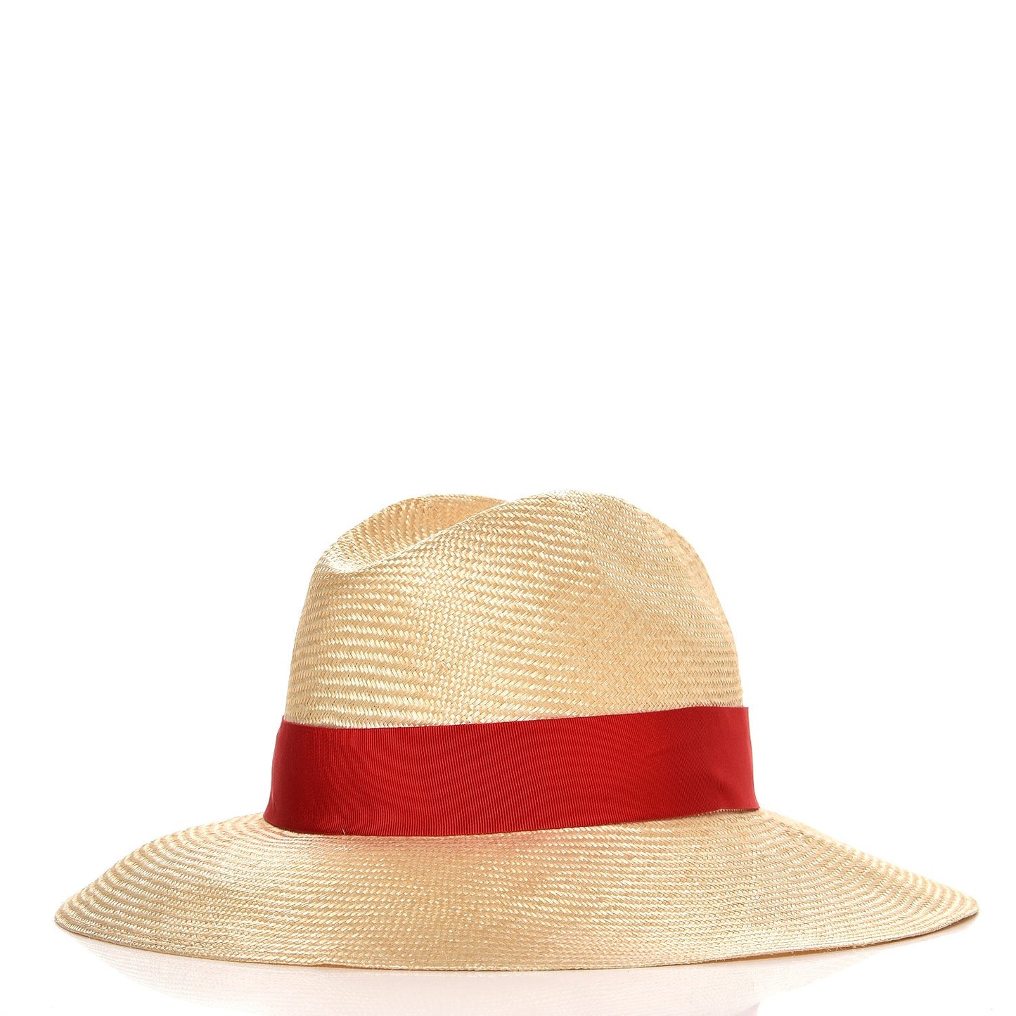 Straw Wide Brim 1973 Hat M Red