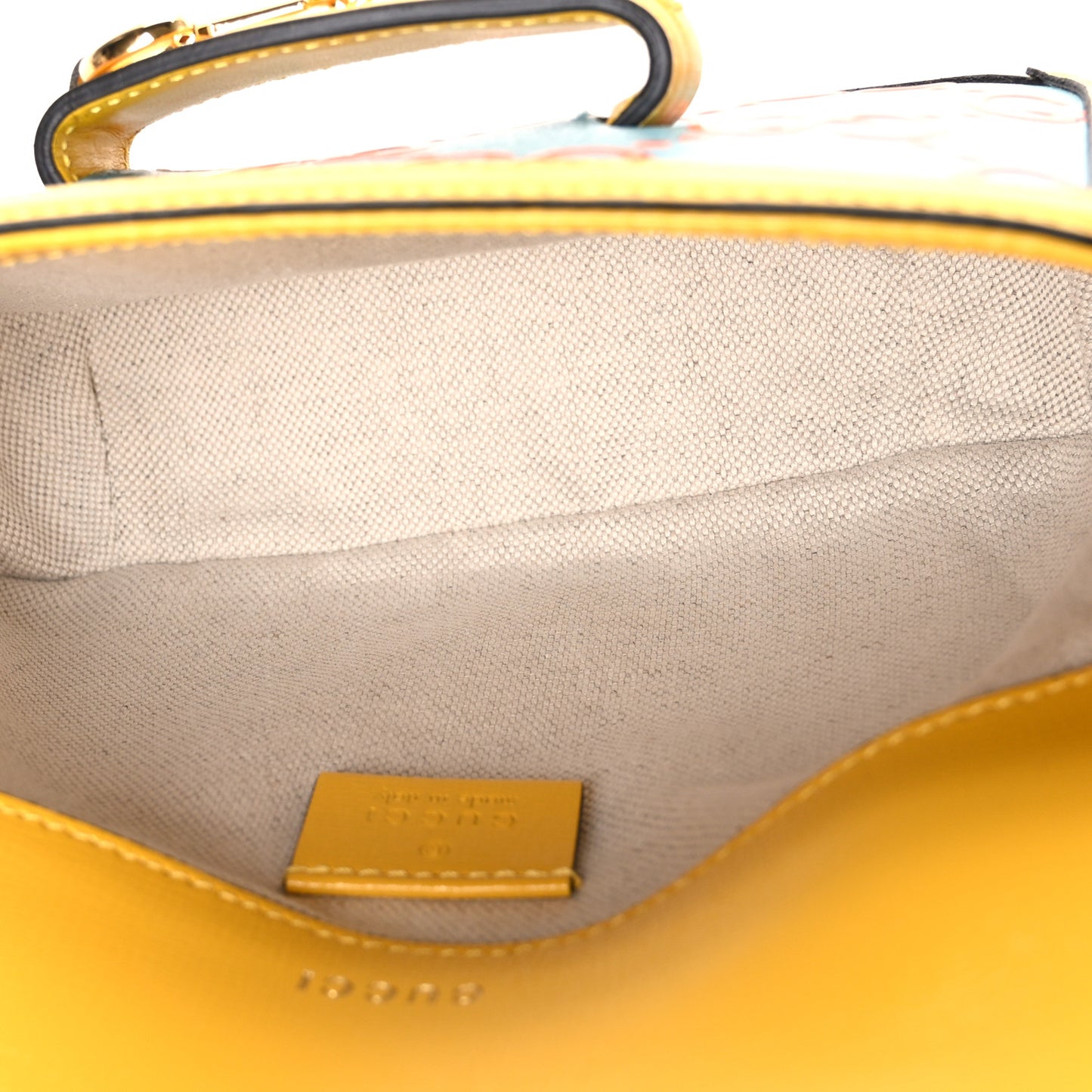 Azalea Calfskin GG Monogram Bi-Color Debossed Mini Horsebit 1955 Shoulder Bag Dusty Azure Stone Topaz Deep Orange