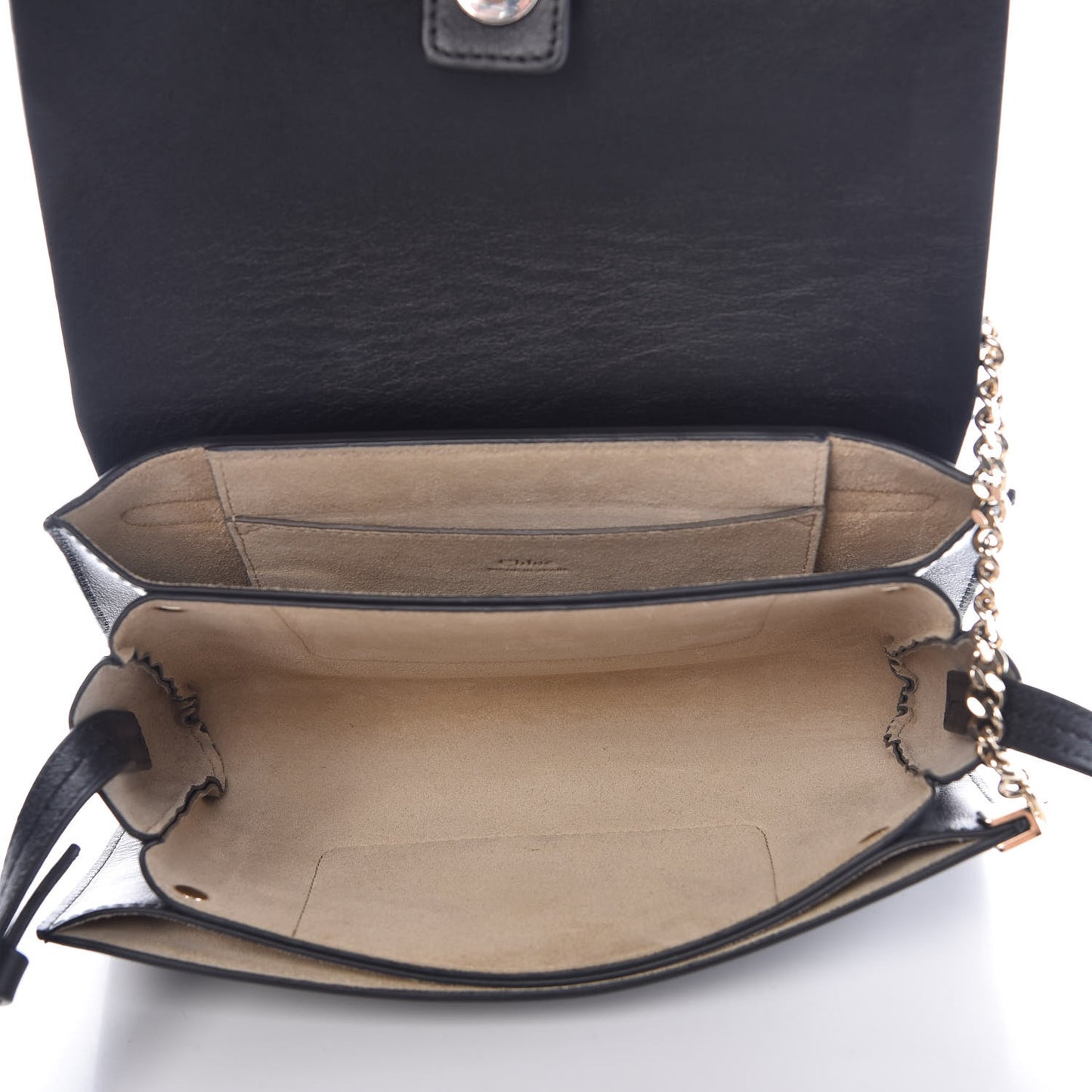 Suede Calfskin Small Faye Shoulder Bag Black