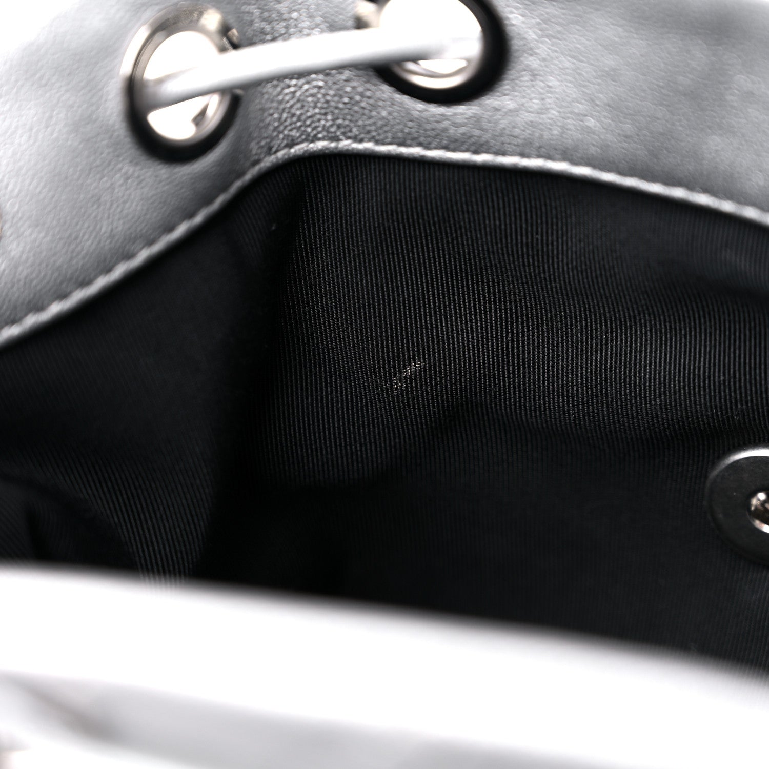 Chanel Metallic Lambskin Chevron Quilted Studded Stud Wars Backpack Silver 10 of 11