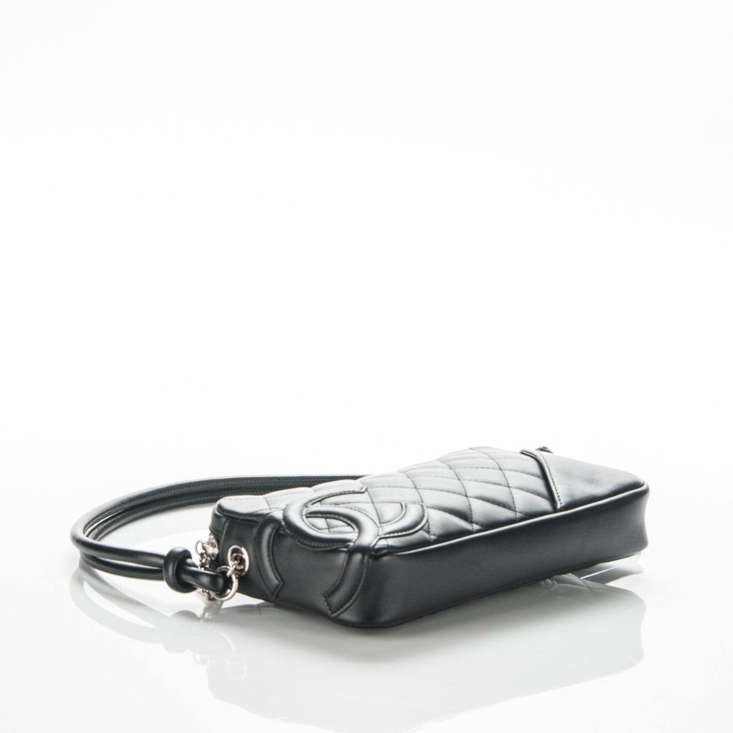 Calfskin Quilted Cambon Pochette Black