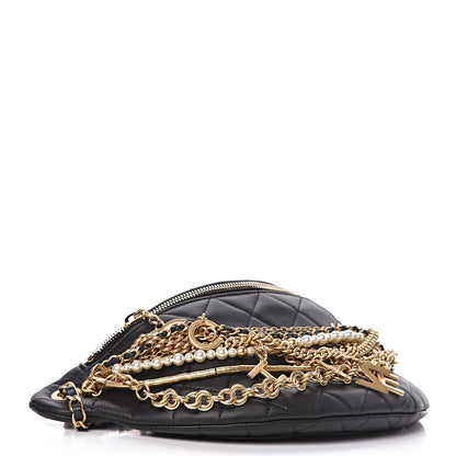 Chanel Lambskin Quilted All About Chains Waist Belt Bag Black 3 of 12