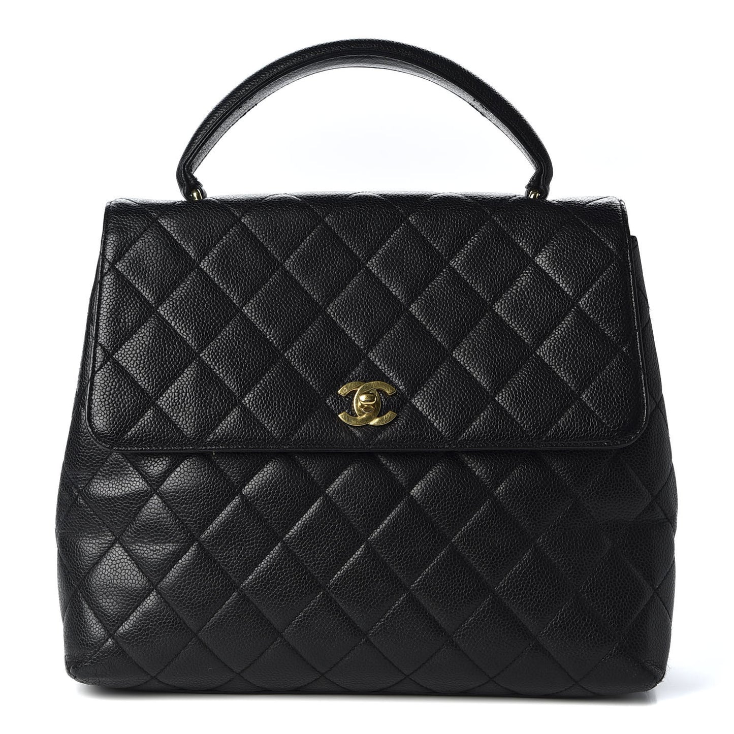 Caviar Quilted Jumbo Kelly Flap Black