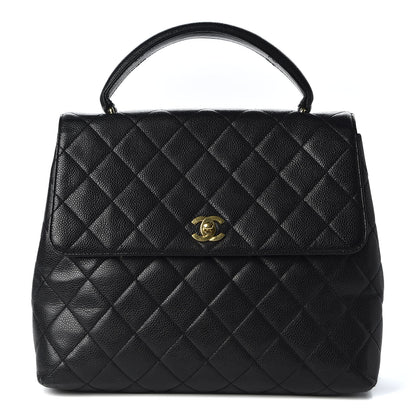 Chanel Caviar Quilted Jumbo Kelly Flap Black 1 of 9