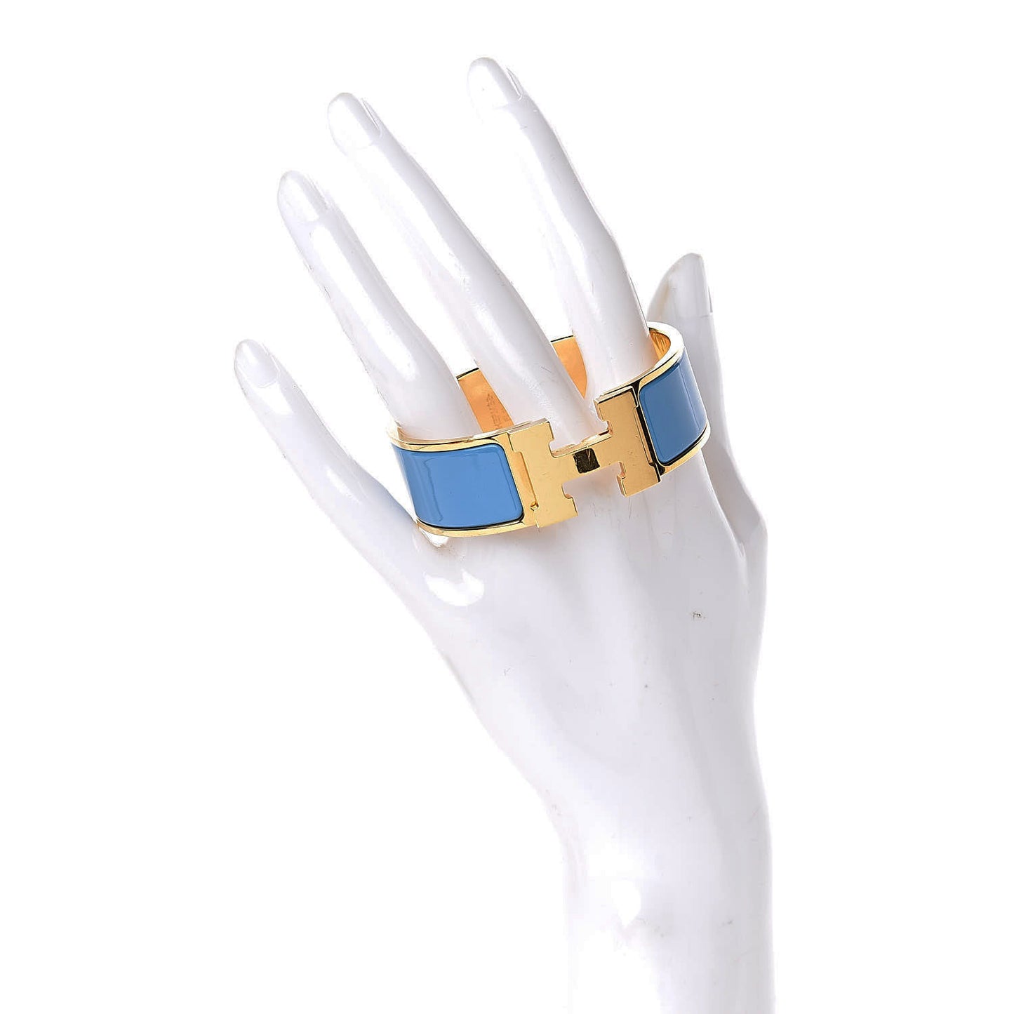 Enamel Wide Clic Clac H Bracelet PM Turquoise