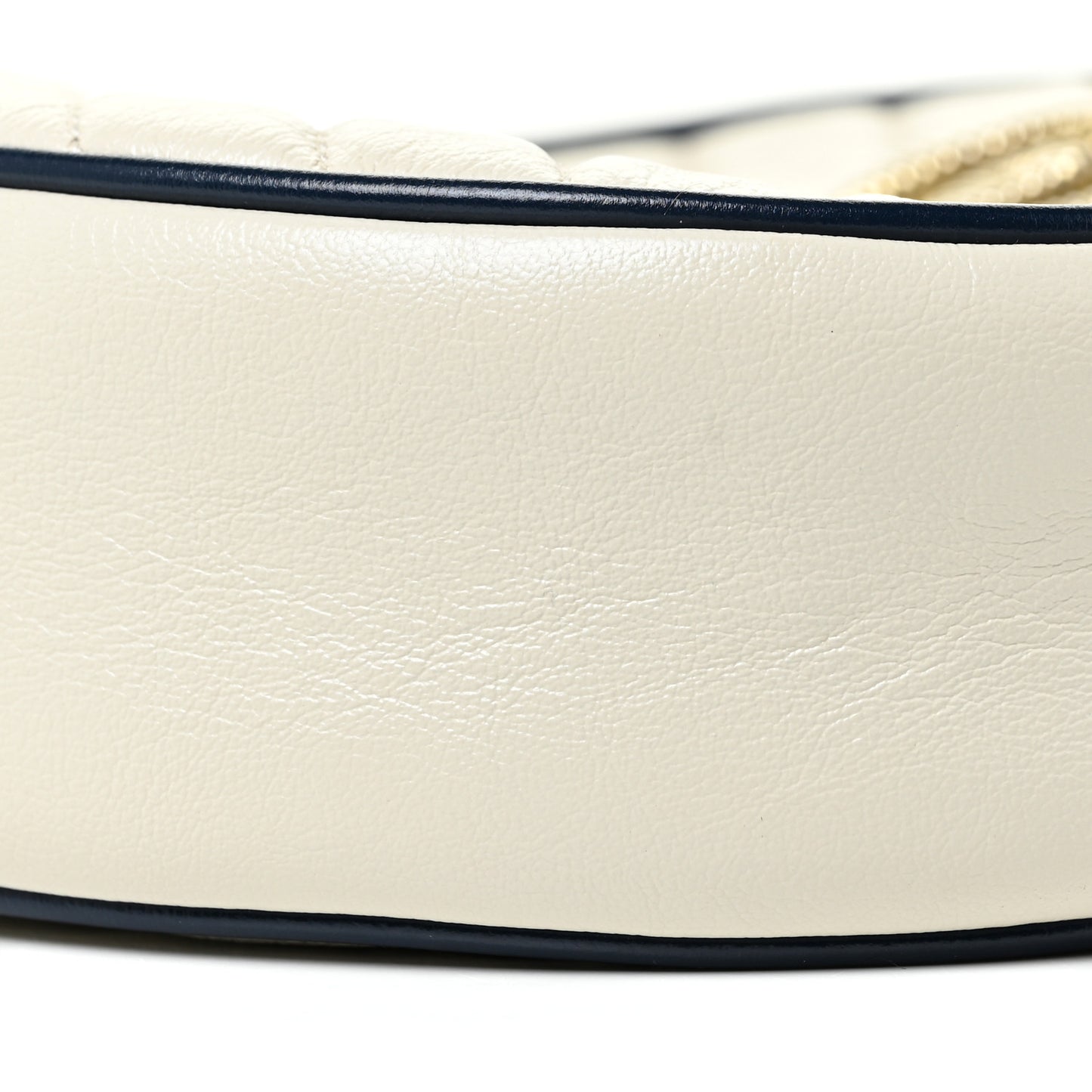 Azalea Calfskin Matelasse Diagonal Mini Torchon GG Marmont Round Shoulder Bag Mystic White Blue Agata