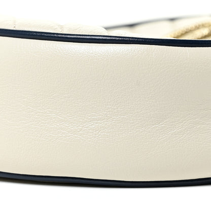 Gucci Azalea Calfskin Matelasse Diagonal Mini Torchon GG Marmont Round Shoulder Bag Mystic White Blue Agata 10 of 12