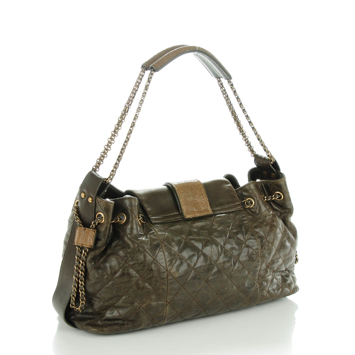 Chanel Glazed Calfskin Stingray Bindi CC Accordion Tote 3 of 8