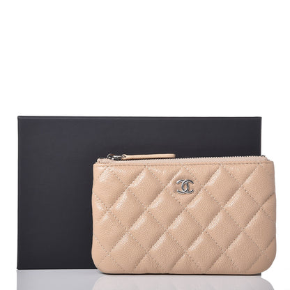Chanel Caviar Quilted Small Cosmetic Case Beige 8 of 8