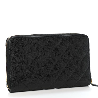 Chanel Caviar Quilted Large Zip Around Organizer Wallet Black 2 of 5