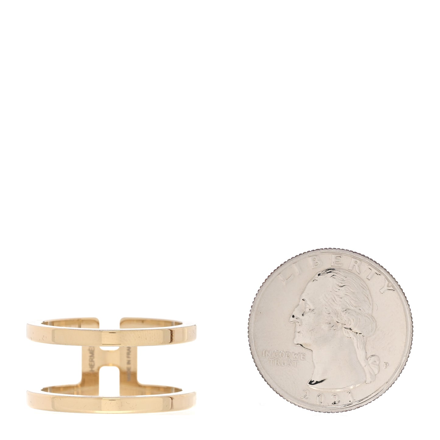 Permabrass H En Rond Scarf Ring Gold White